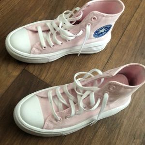 Pink high top converse sneakers